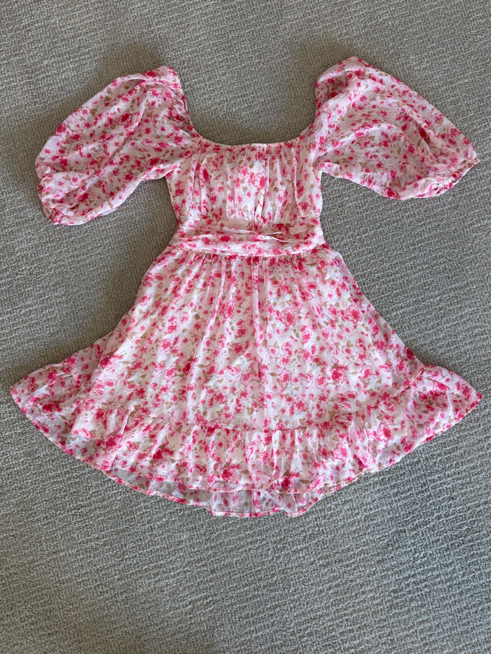 Tie-Back Pink Floral Summer Dress